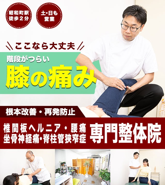昭和町カイロホームページ　膝の痛みトップ画像